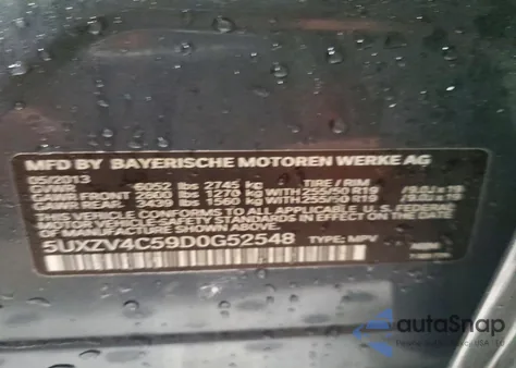 2013 BMW X5 xDrive35I z USA, uszkodzony, nr VIN 5UXZV4C59D0G52548